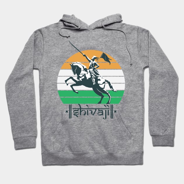 Shivaji Maharaj Statue Indian India Flag Marathi King Hoodie by alltheprints